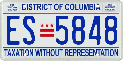 DC license plate ES5848