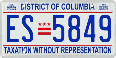 DC license plate ES5849