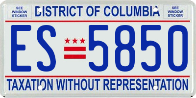 DC license plate ES5850