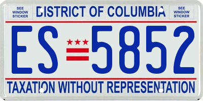 DC license plate ES5852