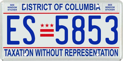 DC license plate ES5853