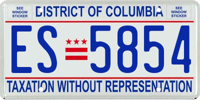 DC license plate ES5854