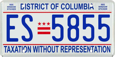 DC license plate ES5855