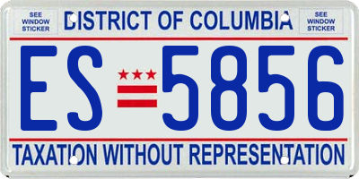 DC license plate ES5856