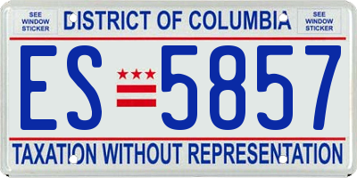 DC license plate ES5857