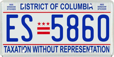 DC license plate ES5860