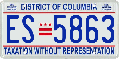 DC license plate ES5863