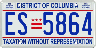 DC license plate ES5864