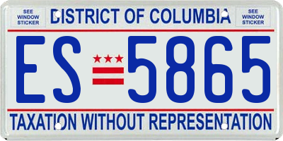 DC license plate ES5865