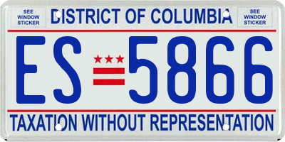 DC license plate ES5866