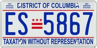 DC license plate ES5867