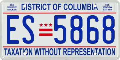 DC license plate ES5868