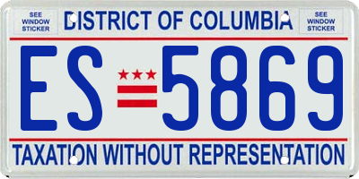 DC license plate ES5869
