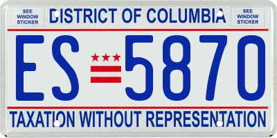 DC license plate ES5870