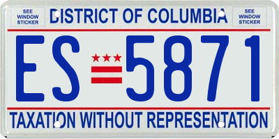 DC license plate ES5871