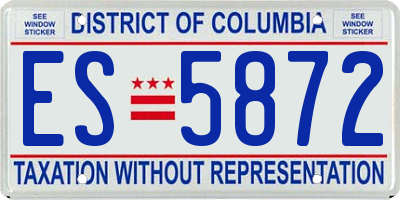 DC license plate ES5872