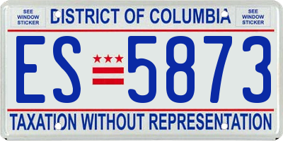 DC license plate ES5873