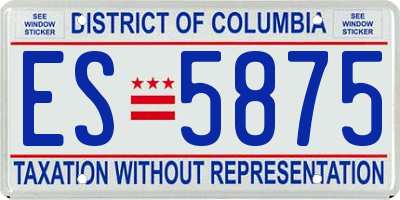 DC license plate ES5875