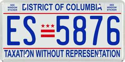 DC license plate ES5876