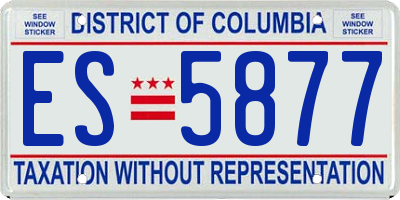 DC license plate ES5877