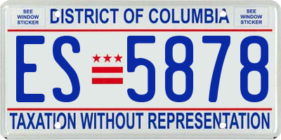 DC license plate ES5878