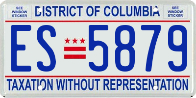 DC license plate ES5879