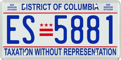 DC license plate ES5881