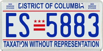 DC license plate ES5883