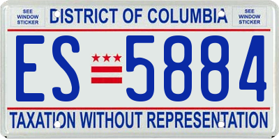 DC license plate ES5884