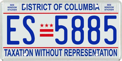 DC license plate ES5885