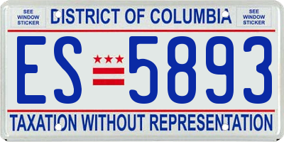 DC license plate ES5893