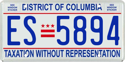 DC license plate ES5894