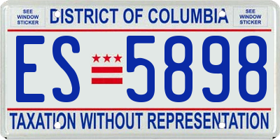 DC license plate ES5898