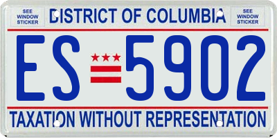 DC license plate ES5902