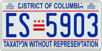 DC license plate ES5903