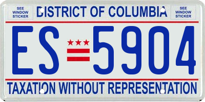 DC license plate ES5904