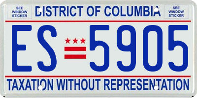 DC license plate ES5905