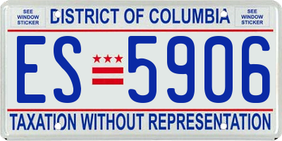 DC license plate ES5906