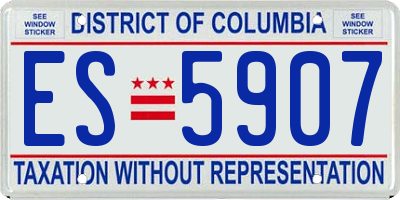 DC license plate ES5907