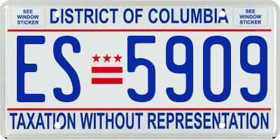 DC license plate ES5909