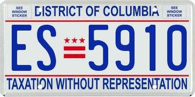 DC license plate ES5910