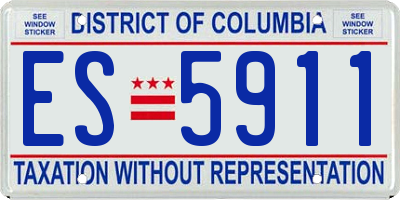 DC license plate ES5911
