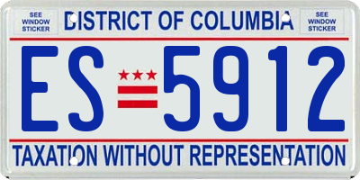 DC license plate ES5912