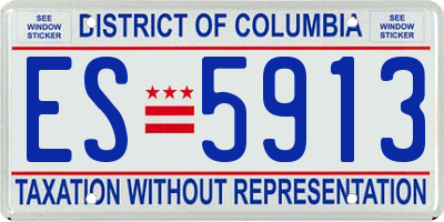DC license plate ES5913