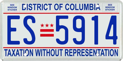 DC license plate ES5914