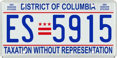 DC license plate ES5915