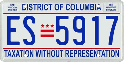 DC license plate ES5917