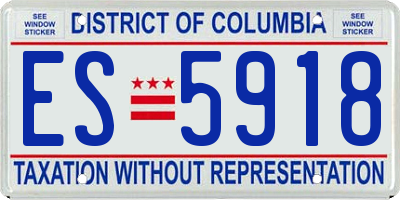 DC license plate ES5918