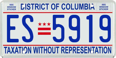 DC license plate ES5919