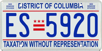 DC license plate ES5920